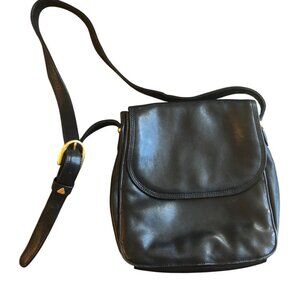 Leather Co. Liz Claiborne Black Genuine Leather Purse Bag Adjustable Strap